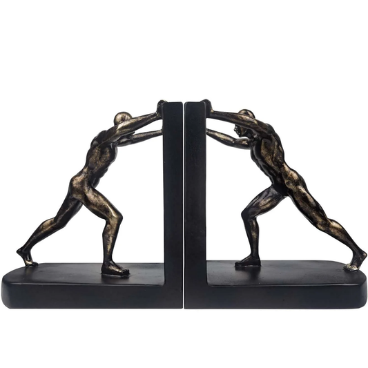 DECORATIVE MAN FORCING BOOKEND (SET OF 2)