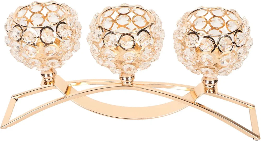 GOLDEN BEADS CANDLE HOLDER