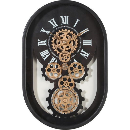 OVAL SHAPE METALLIC WALL CLOCK