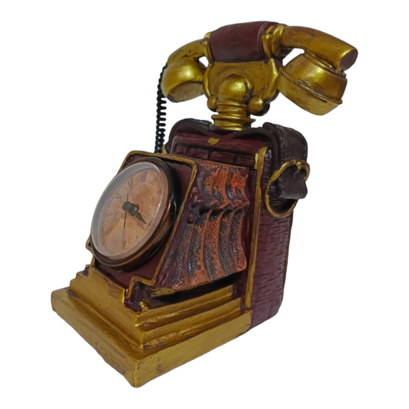 DECORATIVE VINTAGE TELEPHONE WITH CLOCK