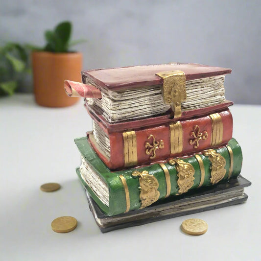 VINTAGE BOOK DESIGN MONEY BOX