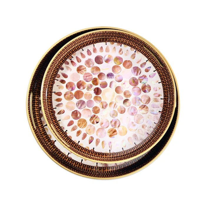 PRINTED DESIGN ROUND TRAYS (SET OF 2)
