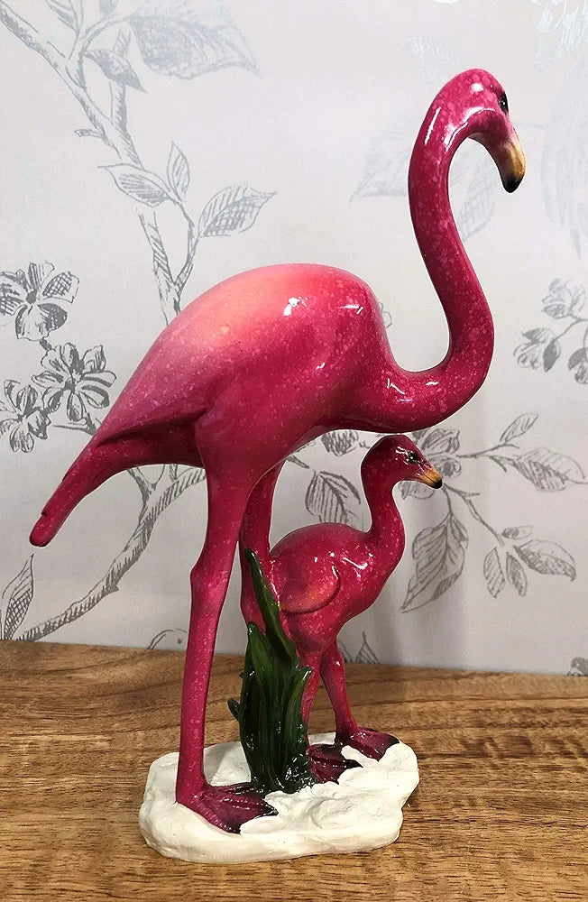 FLAMINGO MOTHER & BABY SCULPTURE