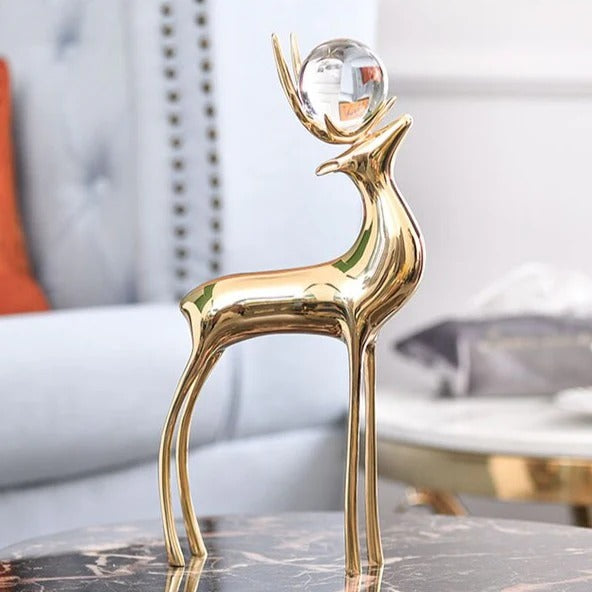LUXURY BRASS DEER STATUE