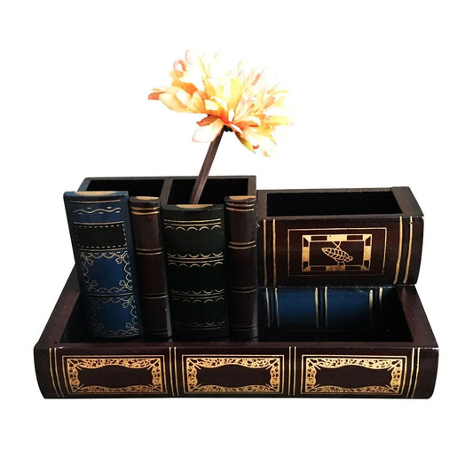 WOODEN PENCIL HOLDERS DESK ORGANIZER