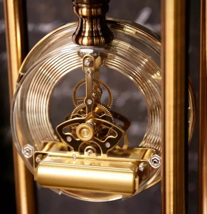 EUROPEAN VINTAGE TABLE CLOCK WITH CANDLE STAND