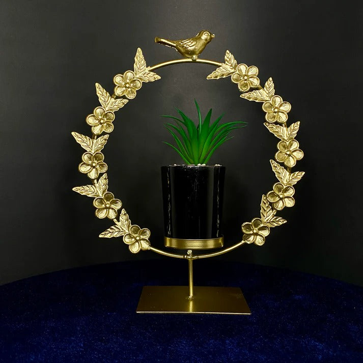 METALLIC PLANTER WITH POT