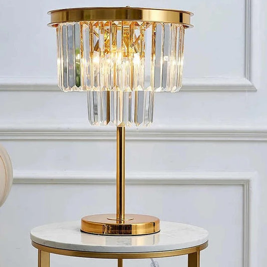 CIRCULAR CRYSTAL TABLE LAMP