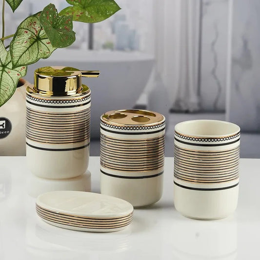 BROWN TEXTURE BATH SET