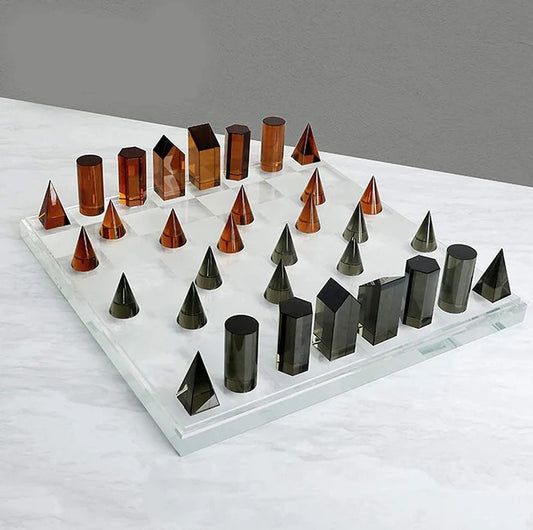 FINE GLASS CHESS GAME SET K9