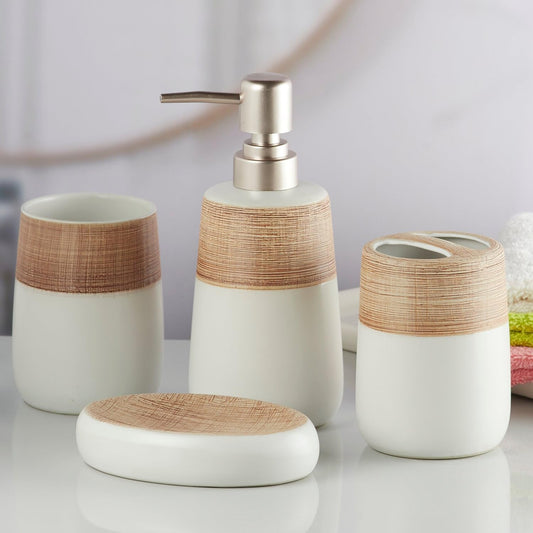 HALF WHITE CERAMIC BATH SET