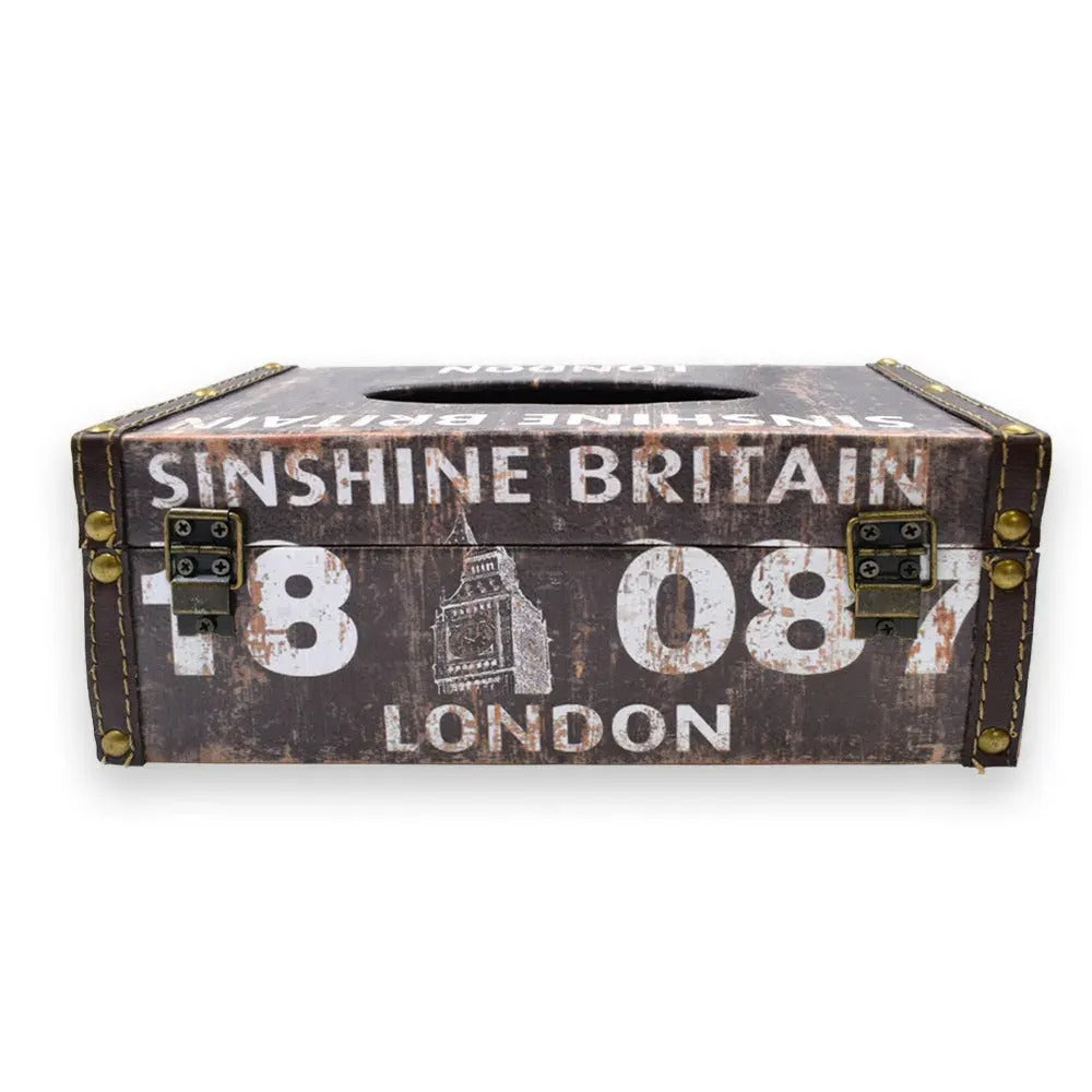 BROWN PRINTED TISSUE BOX HOLDER