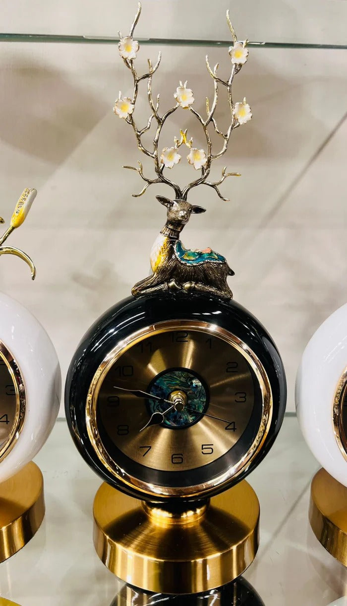 LUXURY BLACK & GOLDEN TABLE CLOCK