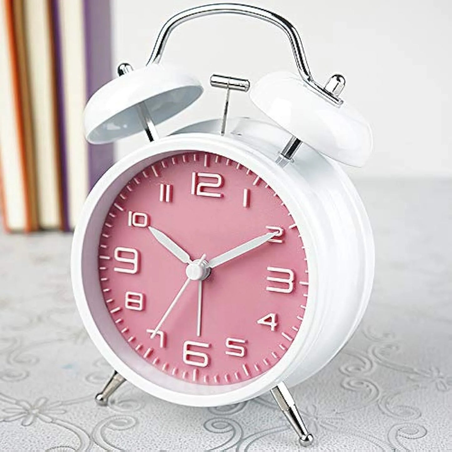 WHITE TWIN BELL ALARM CLOCK