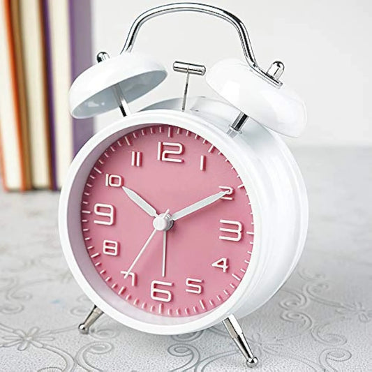 WHITE TWIN BELL ALARM CLOCK