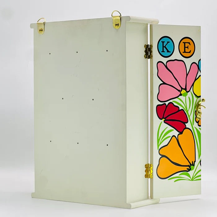 COLOUR FULL FLOWER WOODEN KEY HOLDER