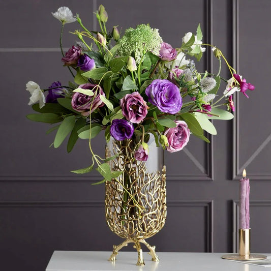 LUXURY METAL CORAL VASES (Set of 2)