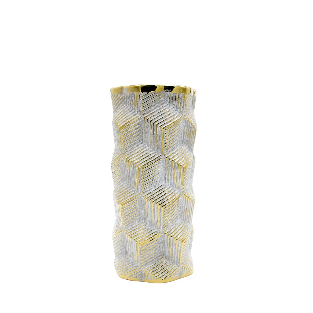 GOLDEN TEXTURED DESIN VASES (SET OF 2)