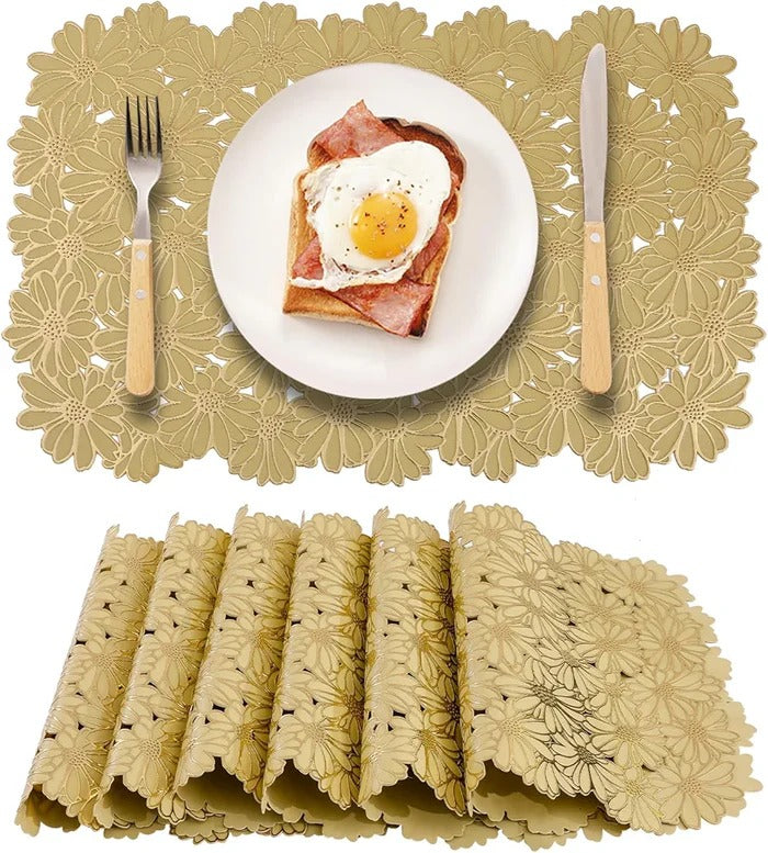 RECTANGULAR FLOWER DESIGN PLACEMATS (2 PCS)