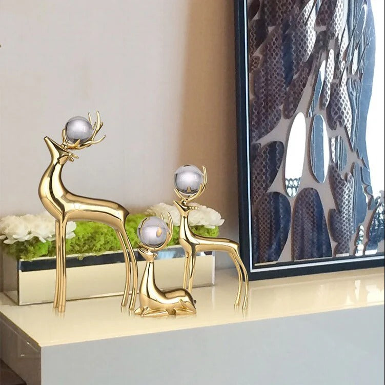 LUXURY BRASS DEER STATUE