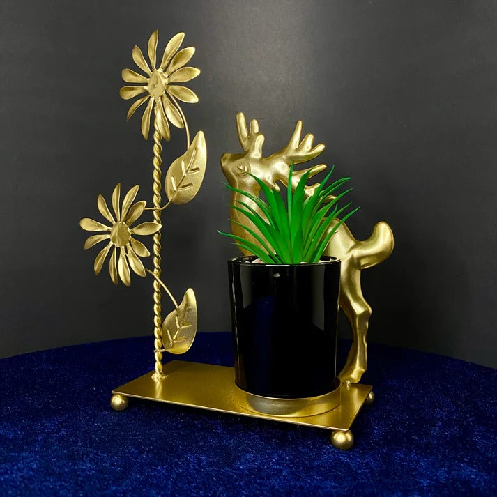 FLORET DESIGN METALLIC PLANTER IN POT