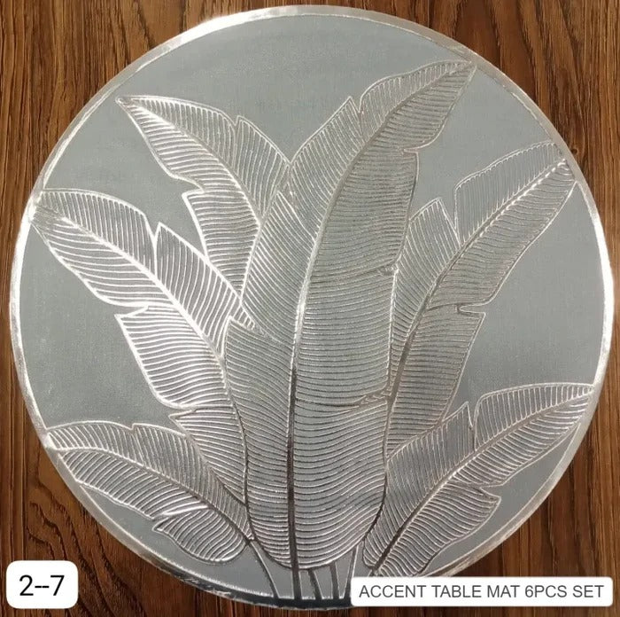 ROUND LEAF DESIGN PLACEMATS (2 PCS)