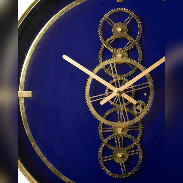 METALLIC MOVING GEARS WALL CLOCK