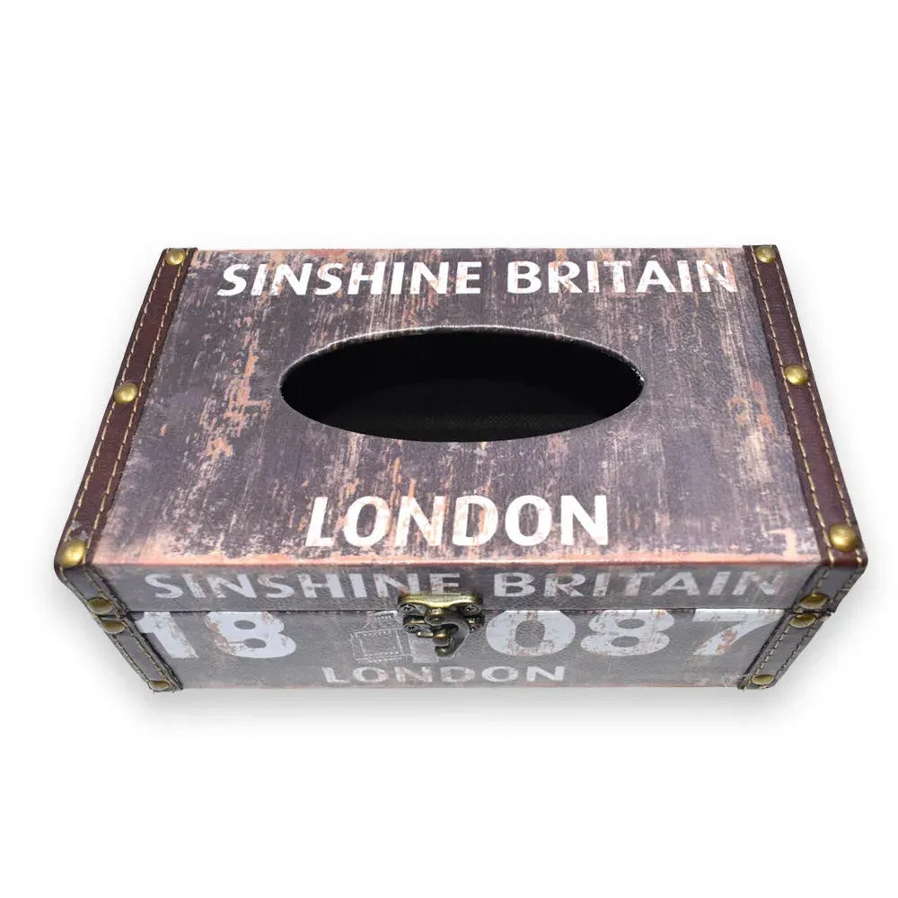 BROWN PRINTED TISSUE BOX HOLDER