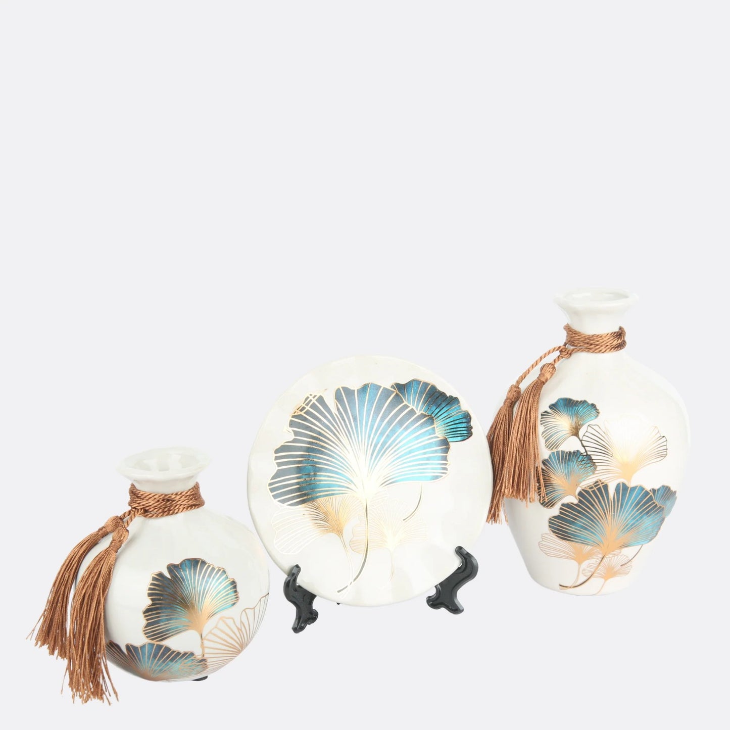 LEAFLET DESIGN VASE(SET OF 3)