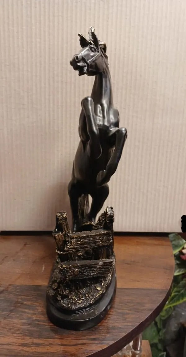 DISCERNING JUMPING HORSE STATUE
