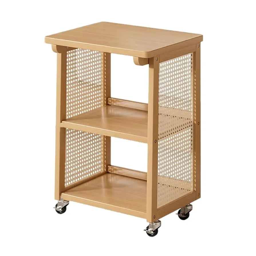 MOVING TABLE WITH 3 STORAGE SHELVES