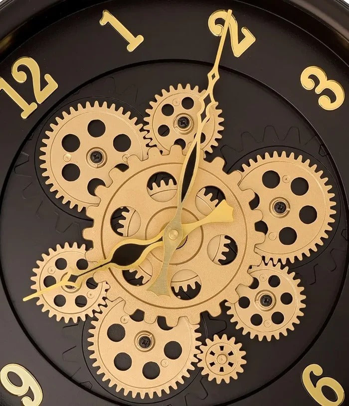 MOVING GEARS WALL CLOCK