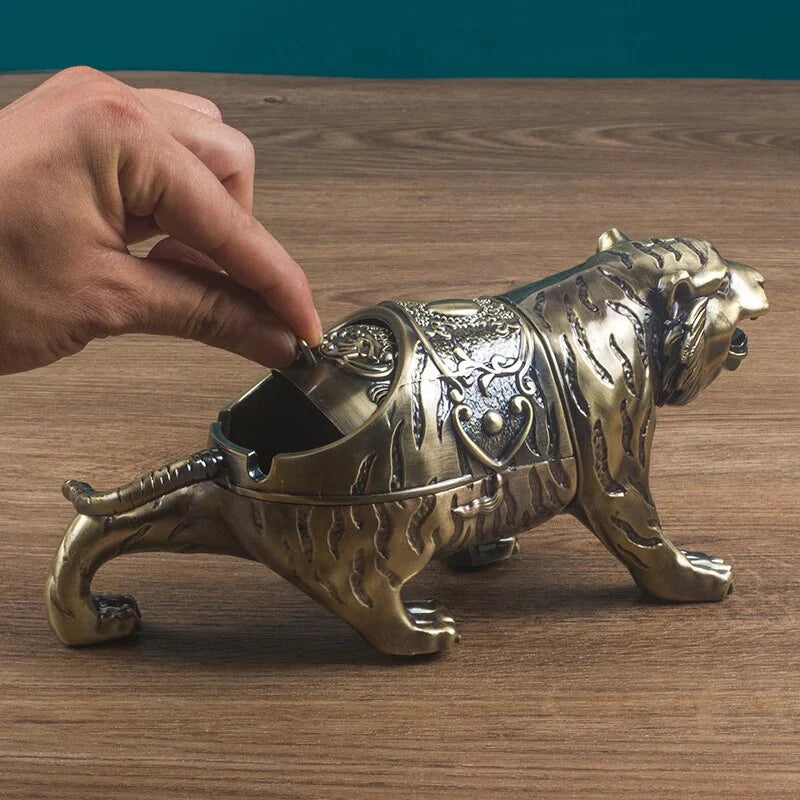 TIGER DESIGN METALLIC ASHTRAY