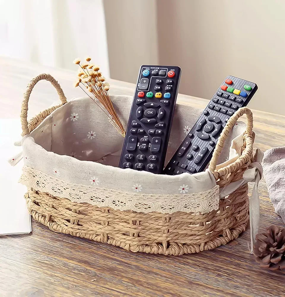 OVAL HANDWOVEN STORAGE BASKETS (SET OF 2)