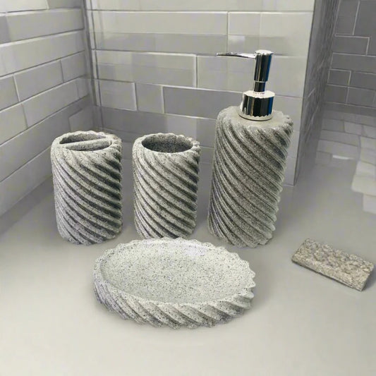 GREY PORCELAIN BATH SET