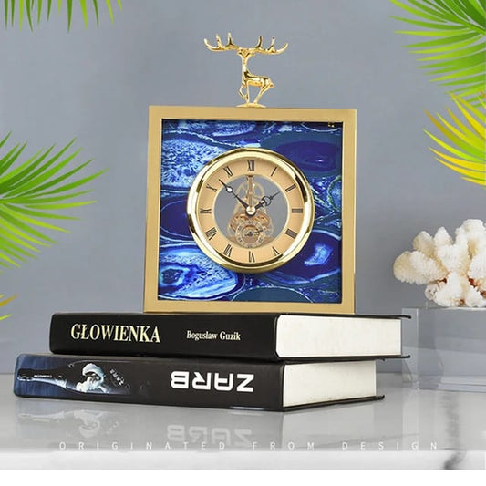 EUROPEAN DEER TABLE CLOCK