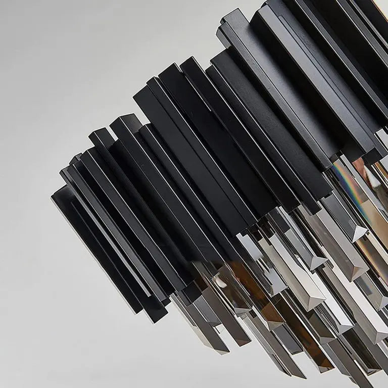 CRYSTAL BARS BLACK TABLE LAMP