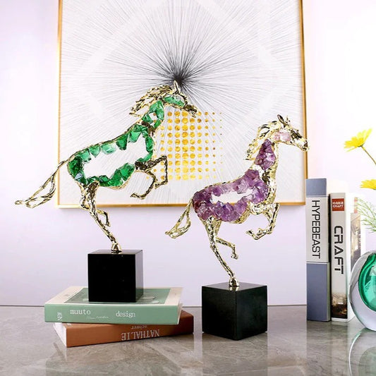 CRYSTAL HORSE ORNAMENT WITH BASE