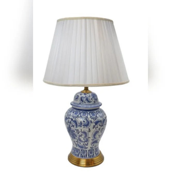 BLUE POETRY TABLE LAMP WITH SHADE