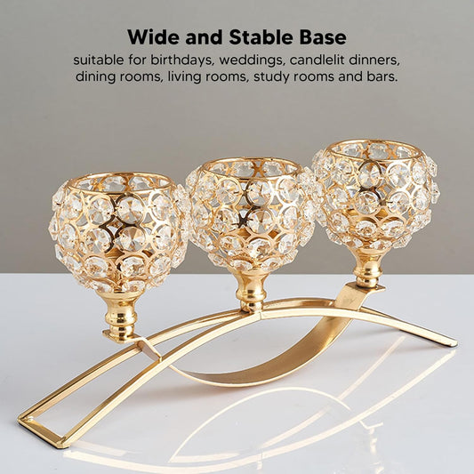 GOLDEN BEADS CANDLE HOLDER