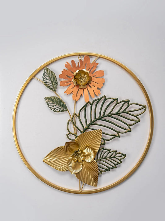 GOLDEN ROUND METAL WALL HANGING