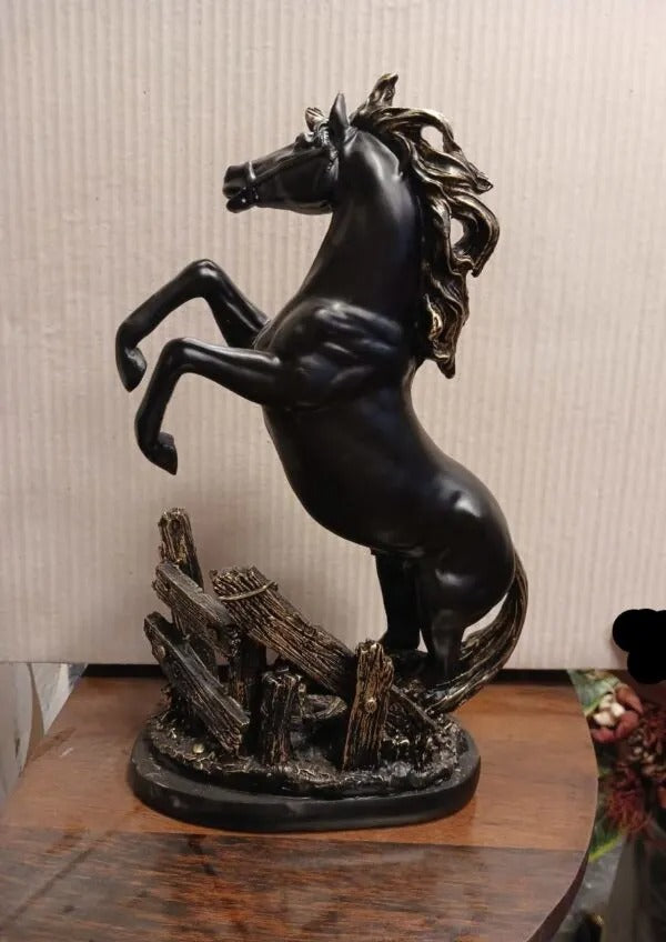 DISCERNING JUMPING HORSE STATUE
