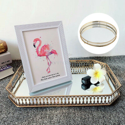 GOLDEN VINTAGE MIRROR TRAY