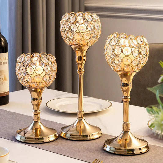 GOLDEN CANDLE HOLDER STAND (3 PCS)