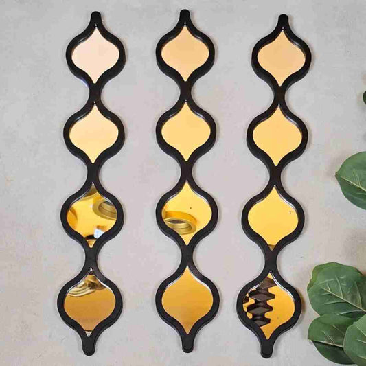 BLACK WALL HANGING MIRRORS (3 PCS)
