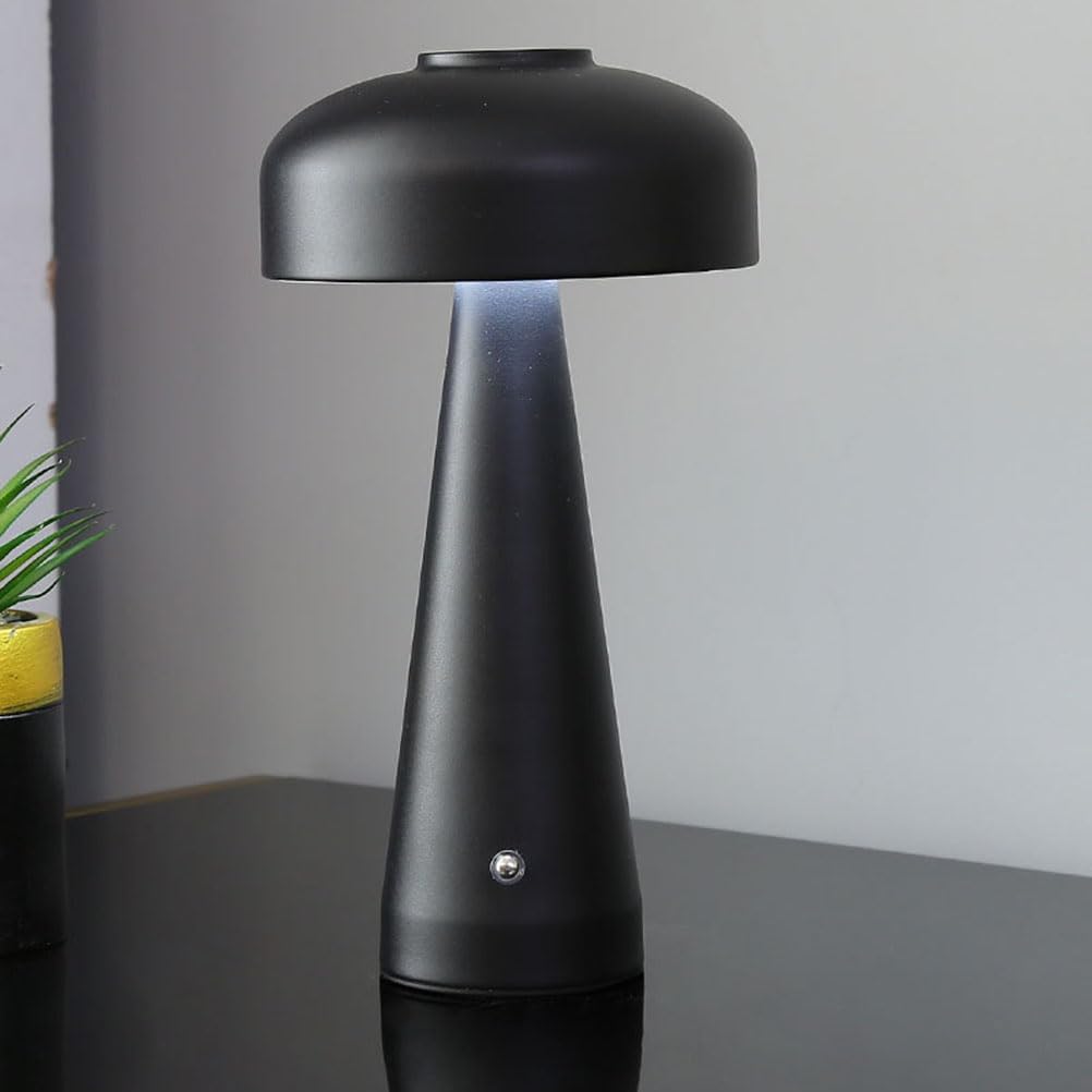 MODERN BLACK MUSHROOM TABLE LAMP