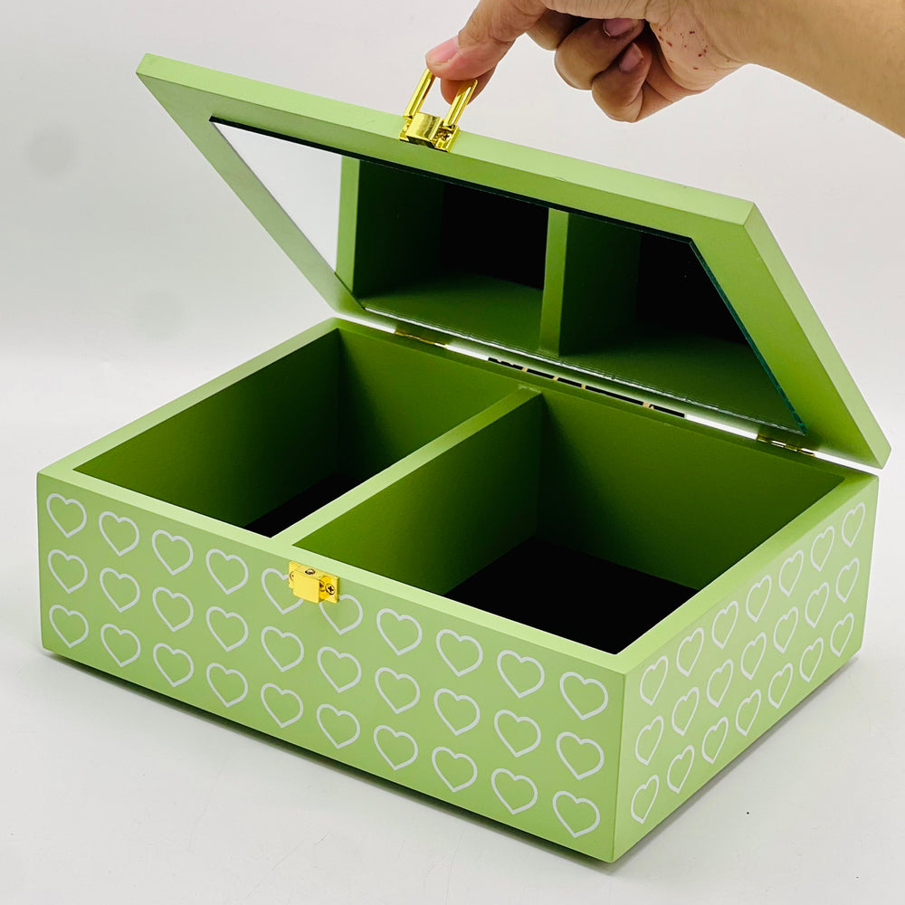 PAINTING OF GIRL & FLOWERS JEWELLERY BOX
