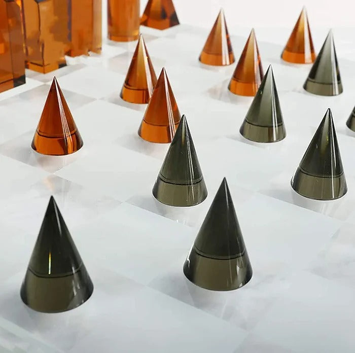 FINE GLASS CHESS GAME SET K9