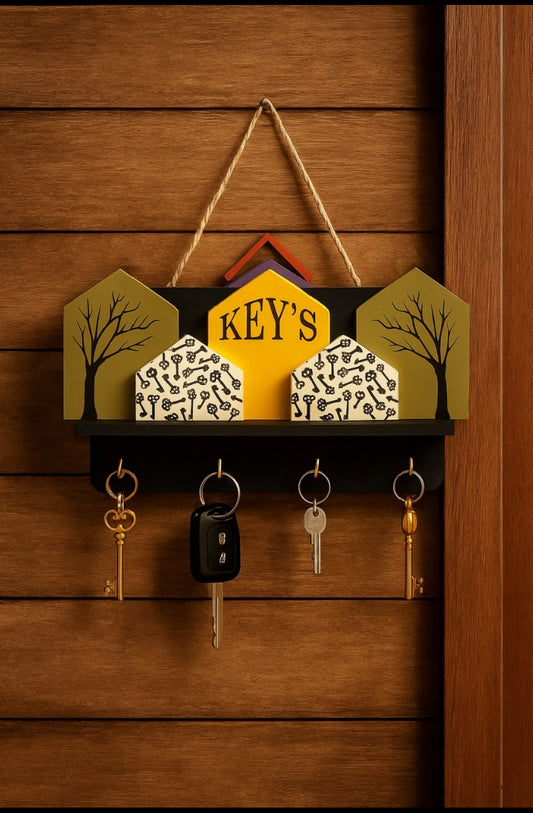 DECORATIVE WOODEN KEYHOLDER
