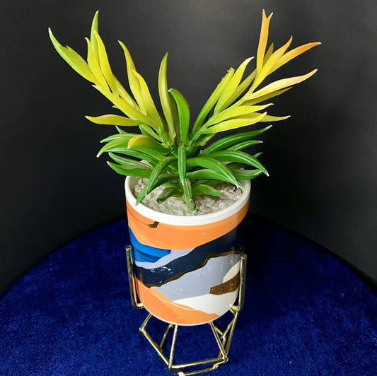 PLANTER WITH PERCHED TERRACOTTA POT